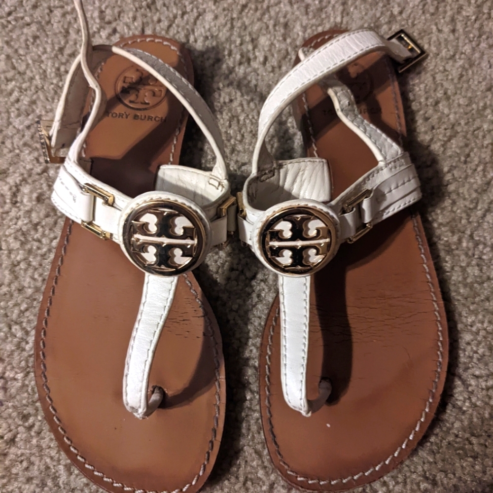 Tory Burch white sandals